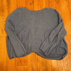 Cullen Soft Blue Cropped Sweater with Lace up Back Women’s Size Small